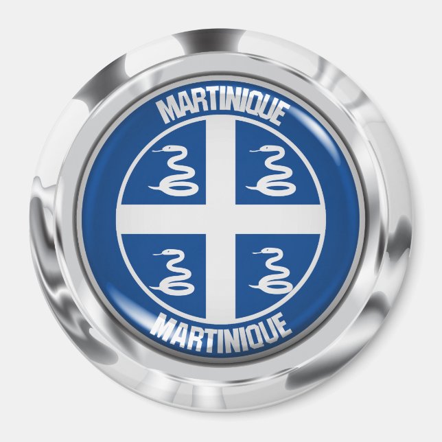 Martinique Round Emblem Magnet (Front)