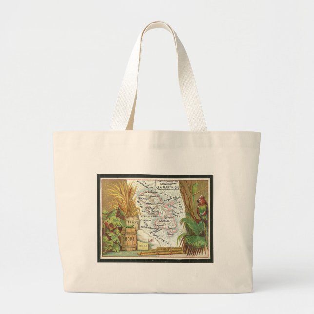 Martinique -The Island Map Large Tote Bag (Front)