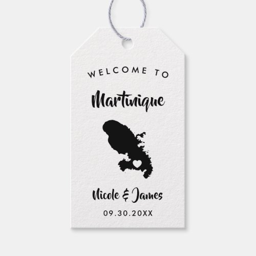 Martinique Wedding Welcome Bag Tags Island Map Gift Tags