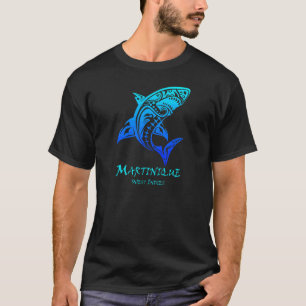 Martinique West Indies Vintage Retro Tribal Shark  T-Shirt