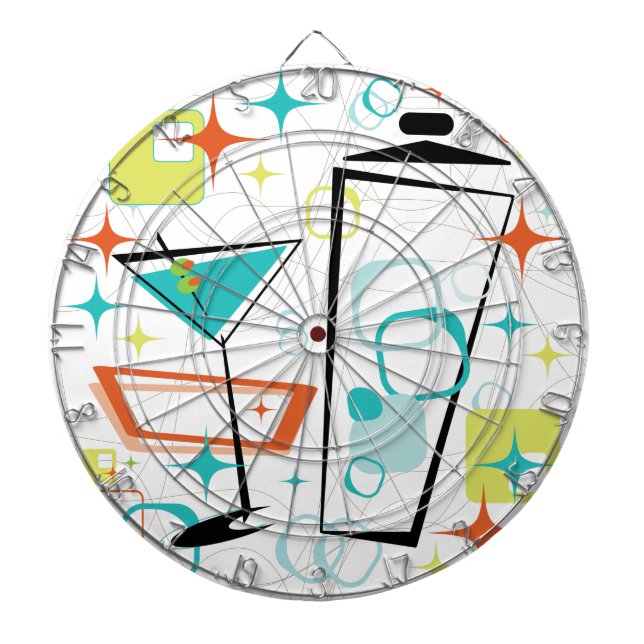 Martinis A Go-Go! Dartboard With Darts (Front)