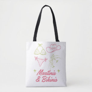 Martinis and Bikinis Bachelorette Beach Party Tote Bag