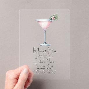 Martinis and Bikinis Tropical Bachelorette Party Acrylic Invitations