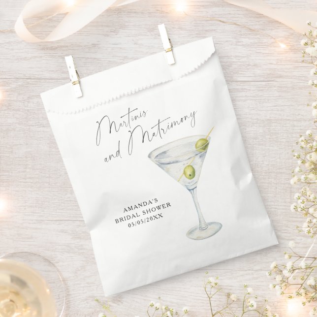 Martinis and Matrimony Bridal shower  Favor Bag (Clipped)