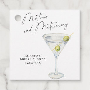 Martinis and Matrimony Bridal shower Favor Tags