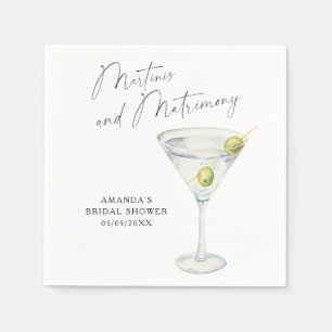 Martinis and Matrimony Bridal shower  Napkins