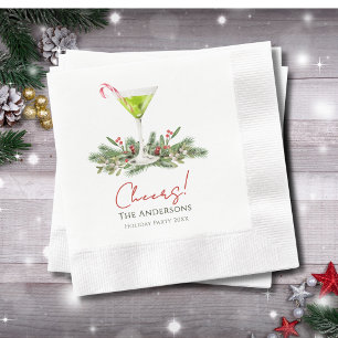 Martinis and Mistletoe Cheers Holiday Party Napkins