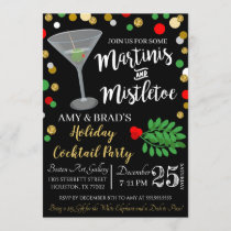 Martinis And Mistletoe Christmas Invitation