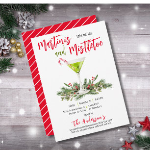 Martinis and Mistletoe Festive Drinks Holiday Invitation