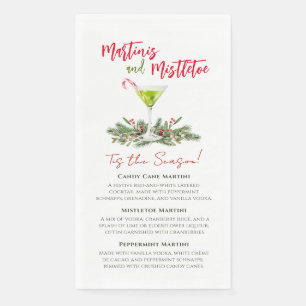 Martinis and Mistletoe Holiday Cocktail Party  Paper Guest Towels