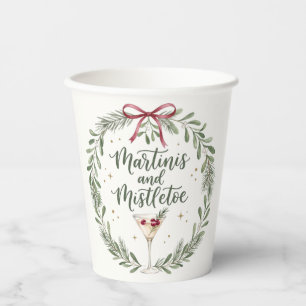 Martinis and Mistletoe Holiday Party Paper Cups