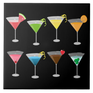 Martinis Art Ceramic Tile