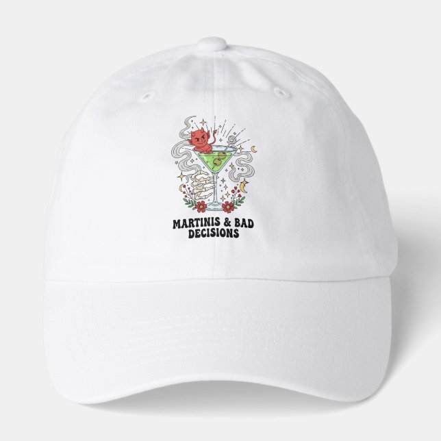 Martinis & Bad Decisions Devil Cocktail Funny  Hat (Front)