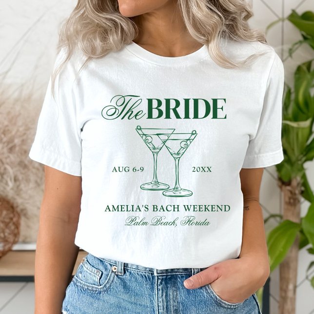 Martinis & Matrimony Bachelorette Bride T-Shirt (Creator Uploaded)