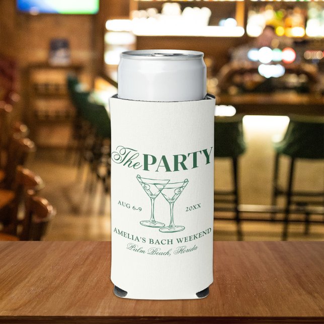 Martinis & Matrimony Bachelorette Party Seltzer Can Cooler (Creator Uploaded)
