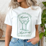 Martinis & Matrimony Bachelorette Party T-Shirt<br><div class="desc">This design features trendy bold text with hand drawn cocktails and a green martini theme.</div>