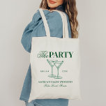 Martinis & Matrimony Bachelorette Party Tote Bag<br><div class="desc">This design features trendy bold text with hand drawn cocktails and a green martini theme.</div>