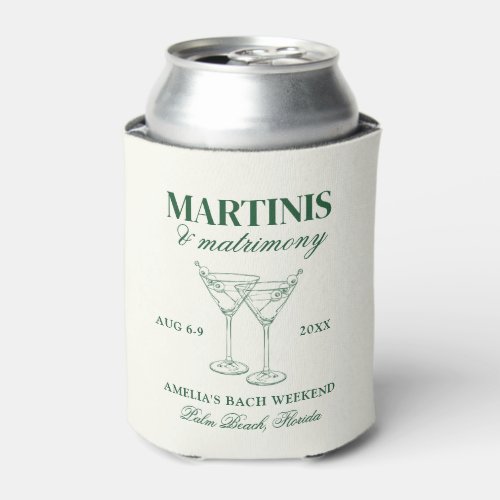 Martinis  Matrimony Bachelorette Weekend Can Cooler