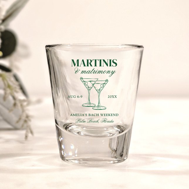 Martinis & Matrimony Bachelorette Weekend Shot Glass (Creator Uploaded)
