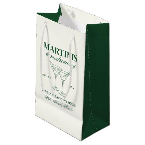Martinis  Matrimony Bachelorette Weekend Small Gift Bag
