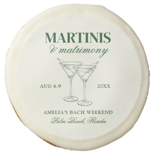 Martinis  Matrimony Bachelorette Weekend Sugar Cookie