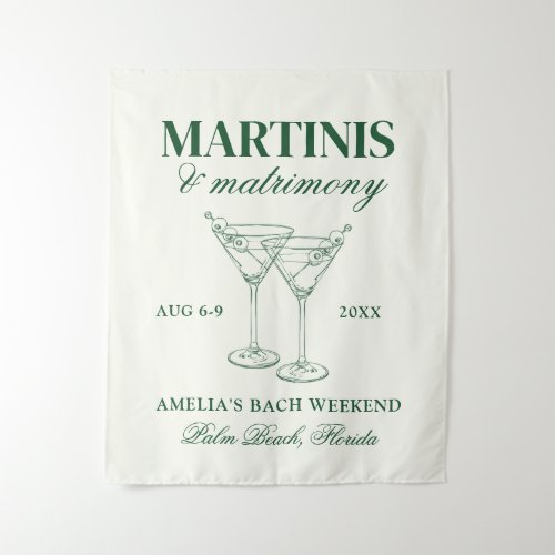 Martinis  Matrimony Bachelorette Weekend Tapestry
