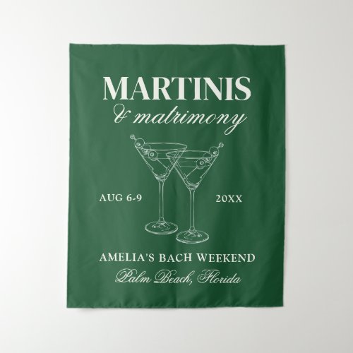 Martinis  Matrimony Bachelorette Weekend Tapestry