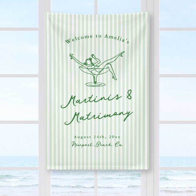 Martinis & Matrimony Green Bachelorette Banner (Creator Uploaded)