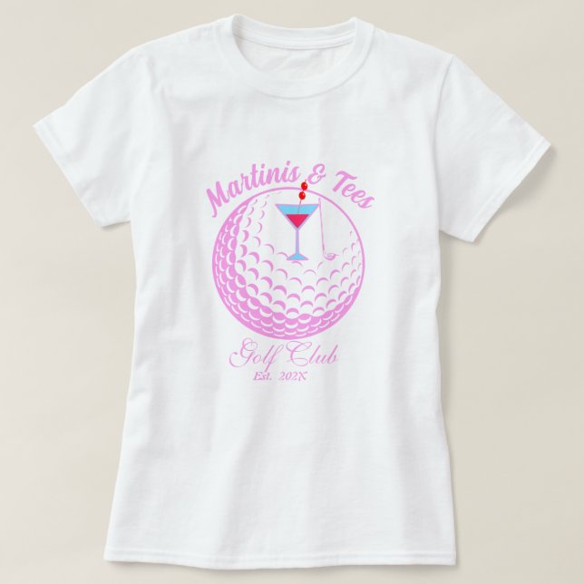 Martinis & Tees Golf Shirt - Ladies Cute Top (Design Front)