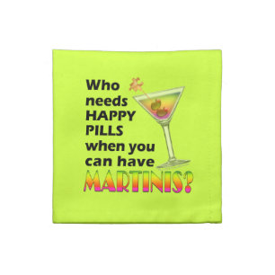 Martinis vs. Happy Pills American MoJo Napkin