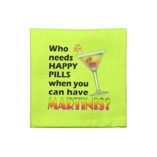 Martinis vs Happy Pills American MoJo Napkin