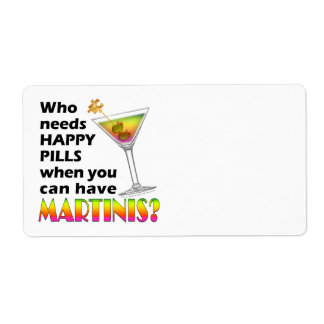 MARTINIS vs. HAPPY PILLS LABELS