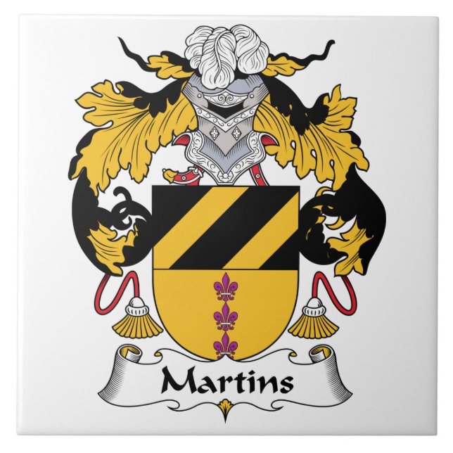 Martins Family Crest Ceramic Tile (Front)