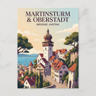 Martinsturm and Upper Town Austria Postcard