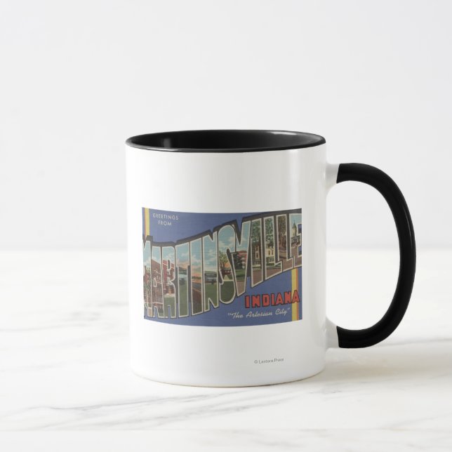 Martinsville, Indiana - Large Letter Scenes Mug (Right)