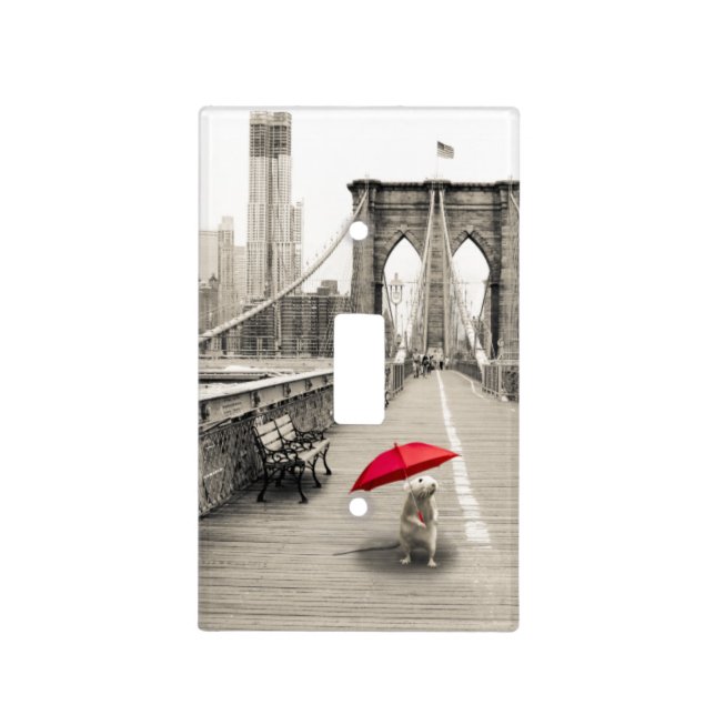 Marty Mouse / Brooklyn Bridge Light Switch Cover (Front)