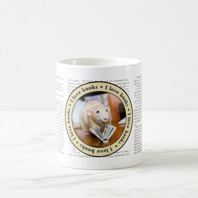 Marty Mouse "I Love Books" Coffee Mug (Center)