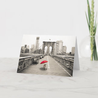Marty Mouse on the Brooklyn Bridge Greeting Card