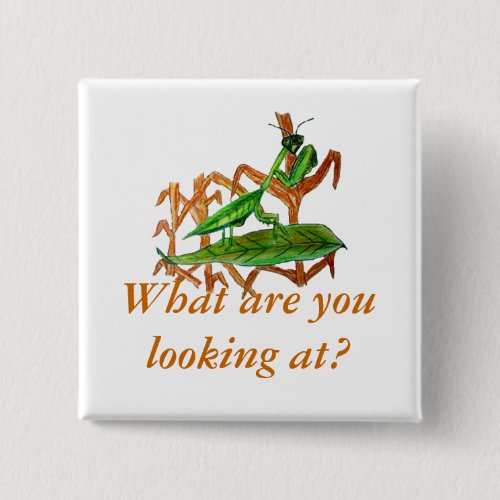 Marty the Praying Mantis Button