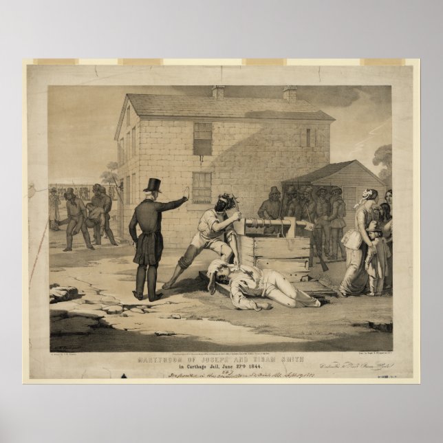 Martyrdom of Joseph & Hiram Smith in Carthage Jail Poster (Front)