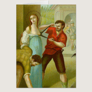 Martyrdom of St. Agatha (M 03) Blank Greeting Card