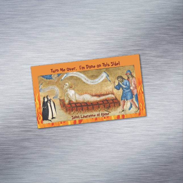 Martyrdom of St. Lawrence, with Two Nuns (M 022) Business Card Magnet (In Situ)