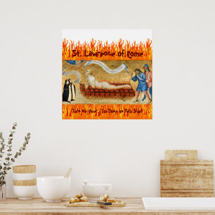Martyrdom of St. Lawrence, with Two Nuns (M 022) Poster