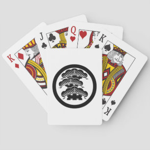 Maru ni Arashi-tsuki Hidari-sangai-matsu Poker Cards