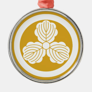 Maru ni Mitsukashiwa Metal Ornament