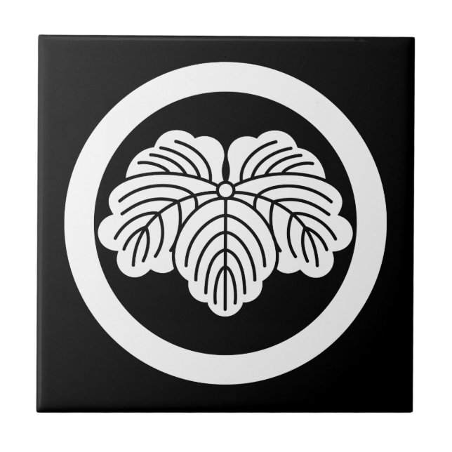 Maru ni Tsuta (based on 'Kemon Sho') Ceramic Tile (Front)