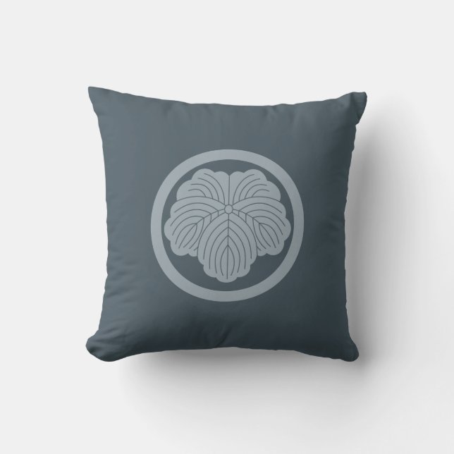 Maruni Tsuta & Agehacho Japanese Mon Family Crests Throw Pillow (Front)