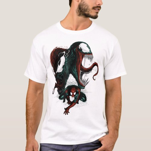 Marval Spidar Man Venom and Carnage Graphic T_Shirt