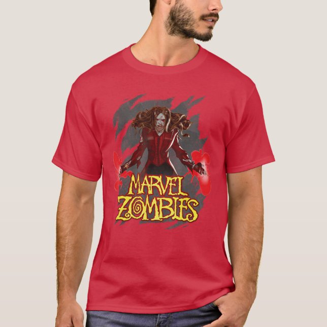 Marvel Animation Marvel Zombies Zombie Scarlet Wit T-Shirt (Front)