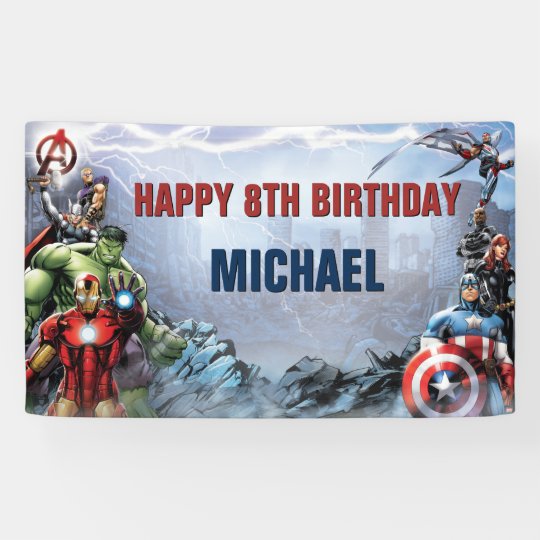 marvel avengers birthday banner zazzle com